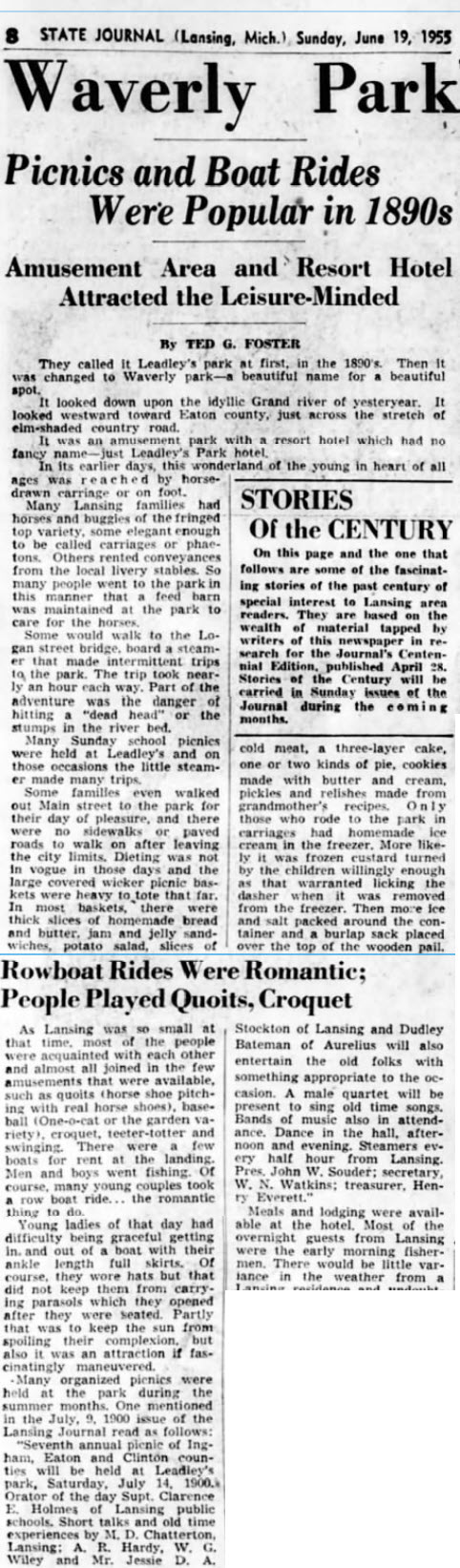 Waverly Park - JUNE 19 1955 ARTICLE